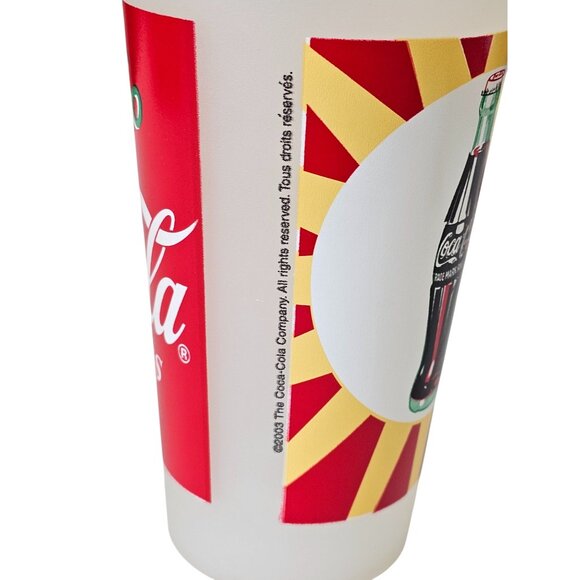 Vintage Coca-Cola 22 Oz Frosted Glass Tumbler With Retro Bottle Design - Picture 3 of 6